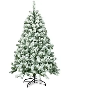 COSTWAY Sapin de Noël Artificiel 135CM avec 400 Branches Enneigé Aigui... pas cher