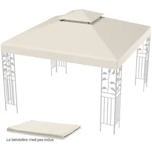 Comparateur de prix : COSTWAY Toile de Rechange pour Pavillon 3m x 3m en Polyester Toile à D...
