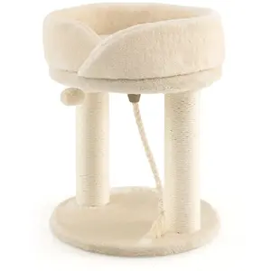 COSTWAY Arbre à Chat 53 CM avec Boule de Fourrure, Corde en Sisal et P... pas cher