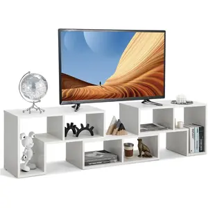 Costway Meuble Tv-Banc Tv 3 Pièces Pour Télévision Jusqu¿À 65", Combination Libre, Pour Salon, Chambre Et Bureau, Blanc