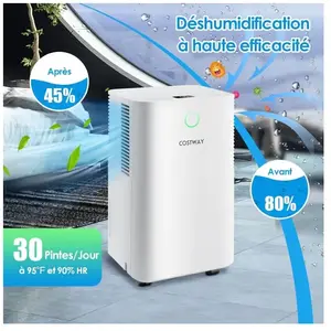 Comparateur de prix : Giantex Déshumidificateur 12L pour Pièces jusqu'à 24 m²