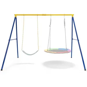 Comparateur de prix : Portique de Balançoire pour Enfants en Forme de A - COSTWAY - Charge 3...
