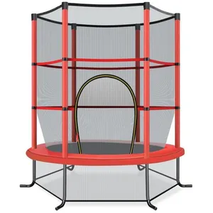 Comparateur de prix : COSTWAY Trampoline Enfants Ø165×1,65H CM-Filet de Sécurité-Porte Zipée...