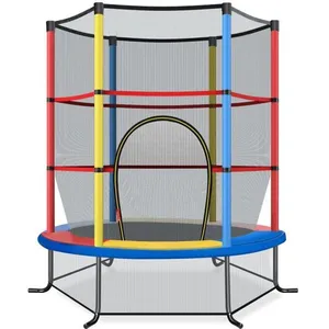 Comparateur de prix : COSTWAY Trampoline Enfants Ø165×1,65H CM-Filet de Sécurité-Porte Zipée...