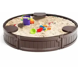 COSTWAY Bac à Sable Enfant, Couverture Étanche et Anti-Poussière, 3 Si... pas cher