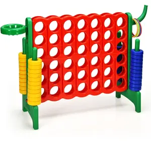 Comparateur de prix : Costway Jeux Puissance 4 Géant Multifonction 3 En 1 Avec Cerceau De Basket-Ball Jeu D?Anneaux Au Côté 42 Anneaux Pour Enfants Vert