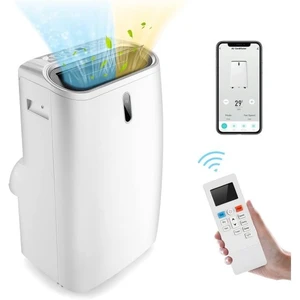 GOPLUS Climatiseur Mobile 14000BTU - Fonction Chauffage - Minuterie - Mode Nuit - APP - 40m2 - avec évacuation[Classe énergétique pas cher