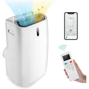 GOPLUS Costway climatiseur mobile -4,7kw-chauffage réfrigé mode nuit 16-32°c-3 vitesse réglable,16000btu