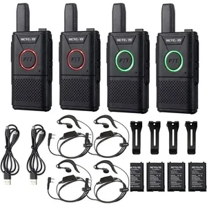 Comparateur de prix : Retevis RT618 Talkie Walkie avec Casque, Mini PMR446 Radio, Double PTT Longue Portée Radio Bidirectionnelle 16CH VOX(4 Pièces)