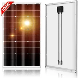 DOKIO Panneau Solaire 100W 18V Monocristallin Photovoltaïque pour char...Vendu parcdiscount