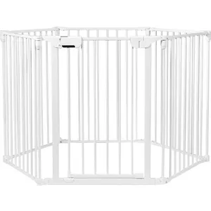 Comparateur de prix : COSTWAY barrière de sécurité blanc 380x75cm 6 pans clôture de cheminée en fer