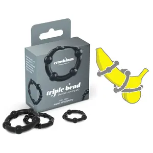 CRUSHIOUS Kit de 3 Cockrings Triple BeadVendu parrue-des-plaisirs