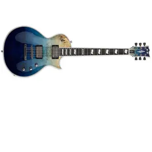 Esp Ltd Esp E-Ii Eclipse Blue Natural Fade Buckeye Burl + ÉtuiVendu parmichenaud