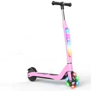 Trottinette électrique pour Enfant 6-14ans - Vitesse 10 km/h-autonomie 4-6 Km - Réglable en Hauteur - Poignées Confortables-RoseVendu parcdiscount