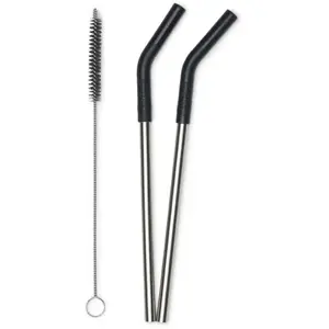 Klean Kanteen Reusable straws 2 Pack - 8mm - Pailles Black Taille unique pas cher