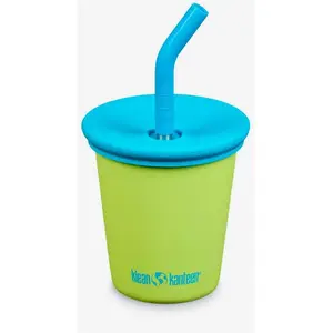 Verre Klean Kanteen Straw Lid 295 ml jaune bleu enfant