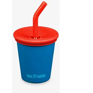 Klean Kanteen Gobelet en inox 296 ml avec couvercle à paille Mykonos Blue