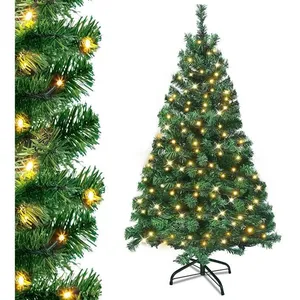 Sapin de Noël artificiel - HENGMEI - 180 cm - Éclairage LED - PVC de h... pas cher