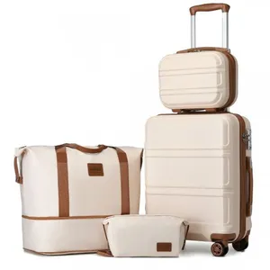 KONO Set de 4 Valises de Voyage Rigide Bagage Cabine 51.5x38x21cm avec Port... pas cher