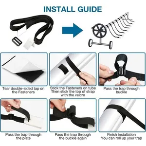 ONEVER Couverture de piscine universelle fixation de rouleaux de couverture solaire Kit de cerclage pour piscine pas cher