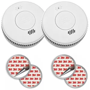 KYF Lot de 2 x Détecteur de fumée CE EN14604   Pile 3 ans remplaçable ...Vendu parcdiscount