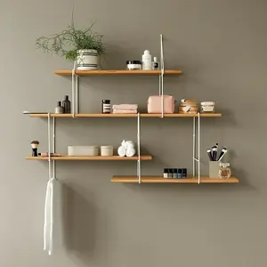 Étagère en chêne et acier blanc setup 2 Link - Studio HausenVendu parslowood-interior