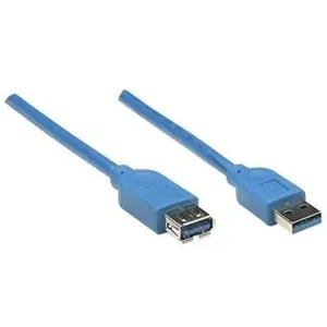 Comparateur de prix : Rallonge USB MANHATTAN - 2m - Bleu - Blindé - Connecteur USB A mâle vers USB A femelle