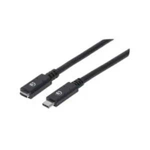 Comparateur de prix : Manhattan Câble USB USB 3.2 Gen2 (USB 3.1 Gen2) USB-C mâle, USB-C femelle 0.50 m noir 355230