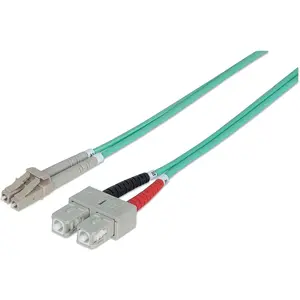 Comparateur de prix : Intellinet 751094 câble de Fibre Optique 5 m LC SC OM3 Couleur Aqua