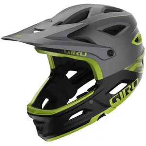 Casque avec mentonniere amovible giro switchblade mips gris vert mat pas cher