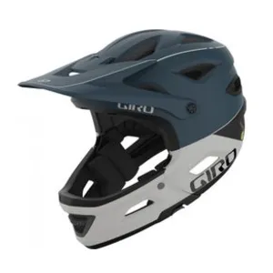 Casque avec mentonniere amovible giro switchblade mips bleu mat pas cher
