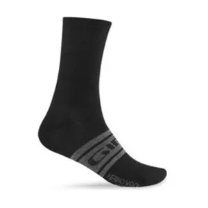Giro Chaussettes de Cyclisme en Laine Mérinos Noir/Anthracite - Taille 36-39
