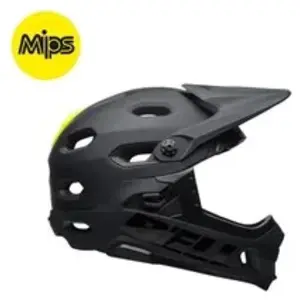 Casque avec mentonniere amovible bell super dh mips noir mat vert