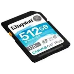 Comparateur de prix : Kingston Canvas Go! Plus Carte SD 512GB SDXC 170R C10 UHS-I U3 V30