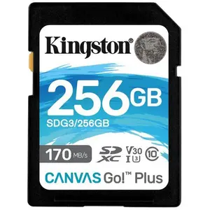 Comparateur de prix : Kingston Canvas Go! Plus Carte SD 256GB SDXC 170R C10 UHS-I U3 V30