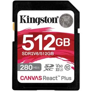 Comparateur de prix : Kingston Canvas React Plus - carte memoire flash - 512 Go - SDXC UHS-II