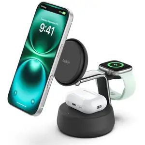Comparateur de prix : Belkin UltraCharge Pro Station de Recharge 3-en-1 avec Qi2 (Noir)