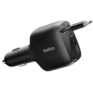 Comparateur de prix : Belkin BoostCharge Chargeur de voiture avec câble rétractable - 75 W