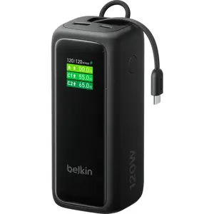 Belkin - Batterie Externe  22000mah Noir Avec Cable Retractable