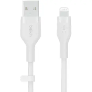 Comparateur de prix : BELKIN FLEX LIGHTNING-USB-A 2M MFI CERT., WHITE CAA008BT2MWH