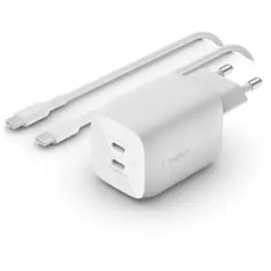 Comparateur de prix : Chargeur secteur BELKIN USB C x2 65W GaN PPS + Cable USB-C 2m