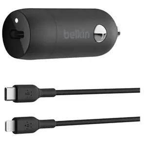 Comparateur de prix : Belkin Chargeur 30W voiture avec câble USB-C vers Lightning (30W) - noir