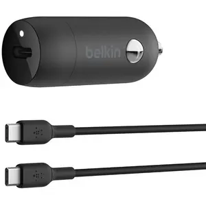 Comparateur de prix : Belkin Chargeur voiture 1 port USB-C (30 W) + câble USB-C - Noir