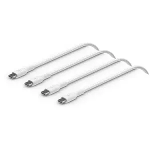 1X2 BELKIN BRAIDED PVC CABLE 2M USB-C-USB-C WH. CAB004BT2MWH2PK pas cher