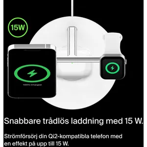 Comparateur de prix : Station de chargement BELKIN Qi2 Blanc 3 en 1