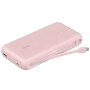 Comparateur de prix : Batterie externe BELKIN 20000 mAh avec cable USB-C intégre pink