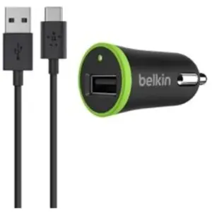 BELKIN Mini chargeur allume-cigare 2,1A avec câbe USB-A vers USB-C - 1,2m pas cher