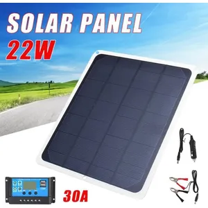 Panneau Solaire - ROLEADER - 22W 12V - Kit Chargeur de Batterie 30A - ...Vendu parcdiscount