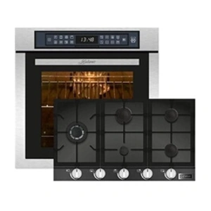 Comparateur de prix : EH 6306 R+KCG 9387, Four encastrable,inox,79L +plaque de cuisson gaz