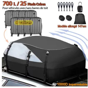 ZSYDFSL Sac de Toit Voiture - 700L/25 Pieds Cubes - Coffre de Toit Sou...Vendu parcdiscount